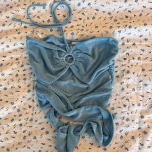 Blue Princess Polly Loriella Ring Detail Crop Top